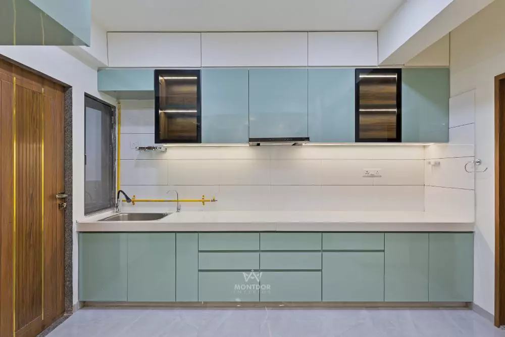 staright Modular kitchen design Ahmedabad